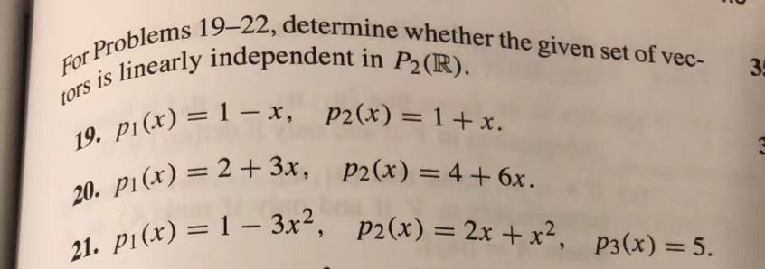 For Problems 19-22, determine whether the given