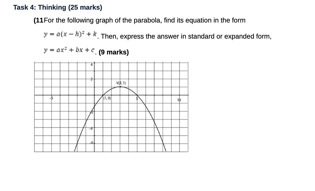 Task 4: Thinking (25 marks) (11 For the following