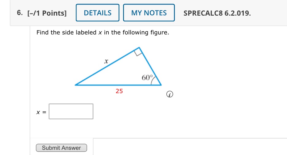 6. [-/1 Points] DETAILS MY NOTES SPRECALCS8