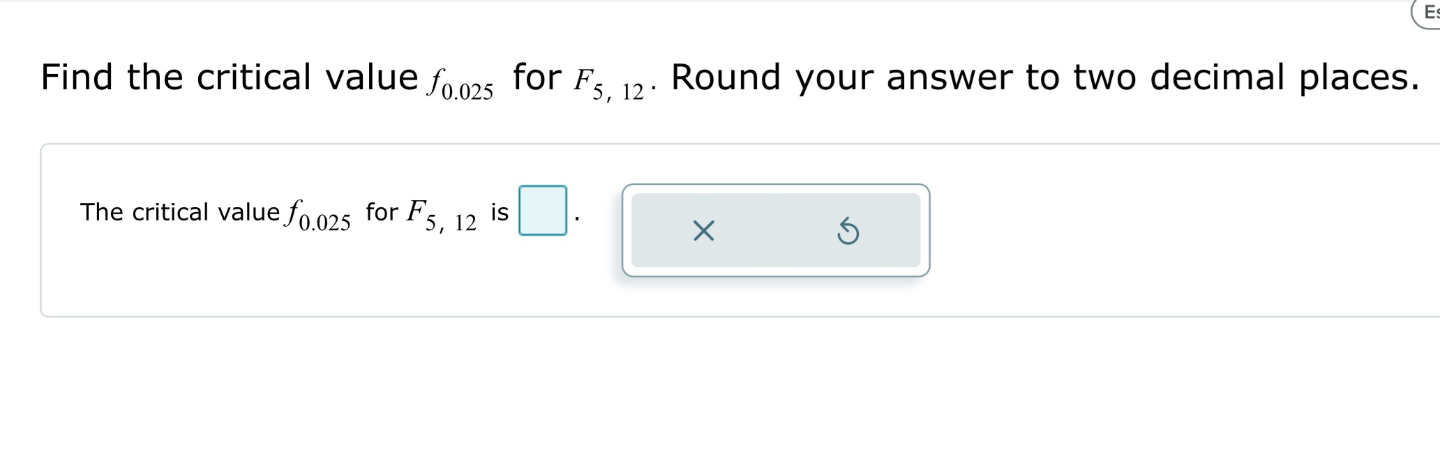 (E Find the critical value y, ,,; for F; ,,.