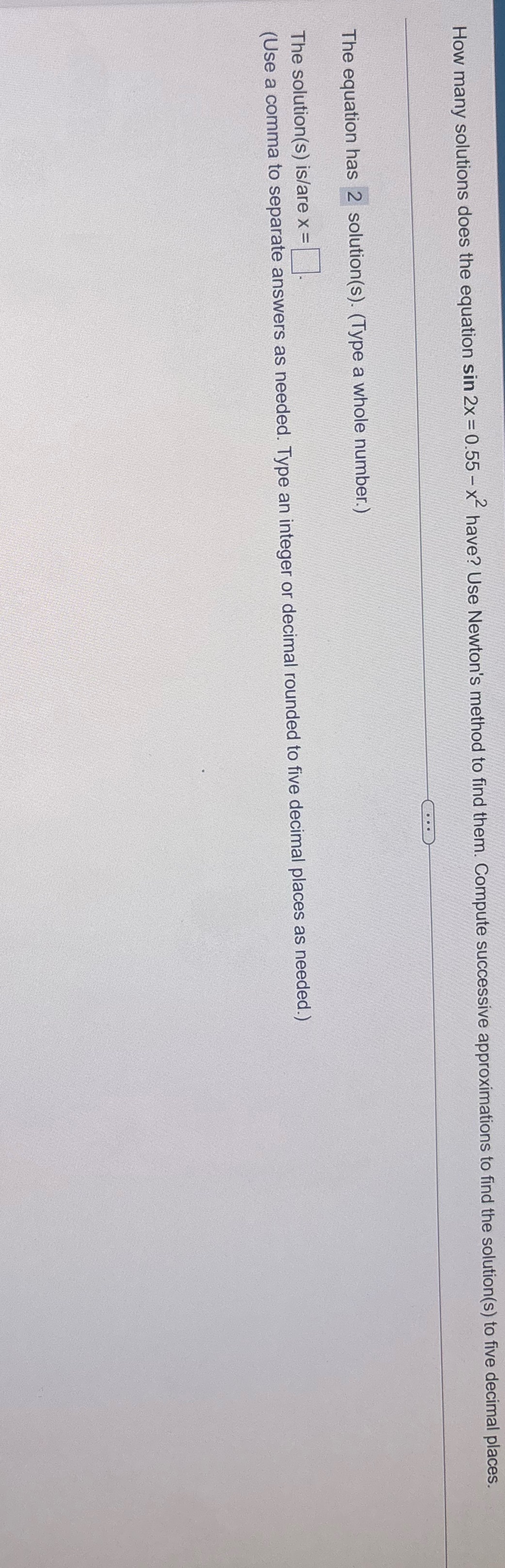 How many solutions does the equation sin 2x =