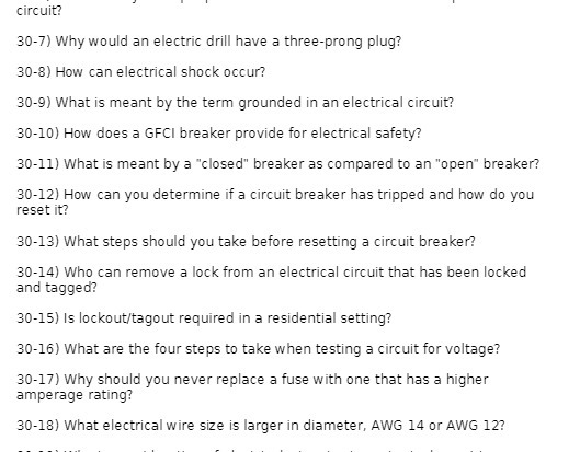 circuit? 30-7) Why would an electric drill have a