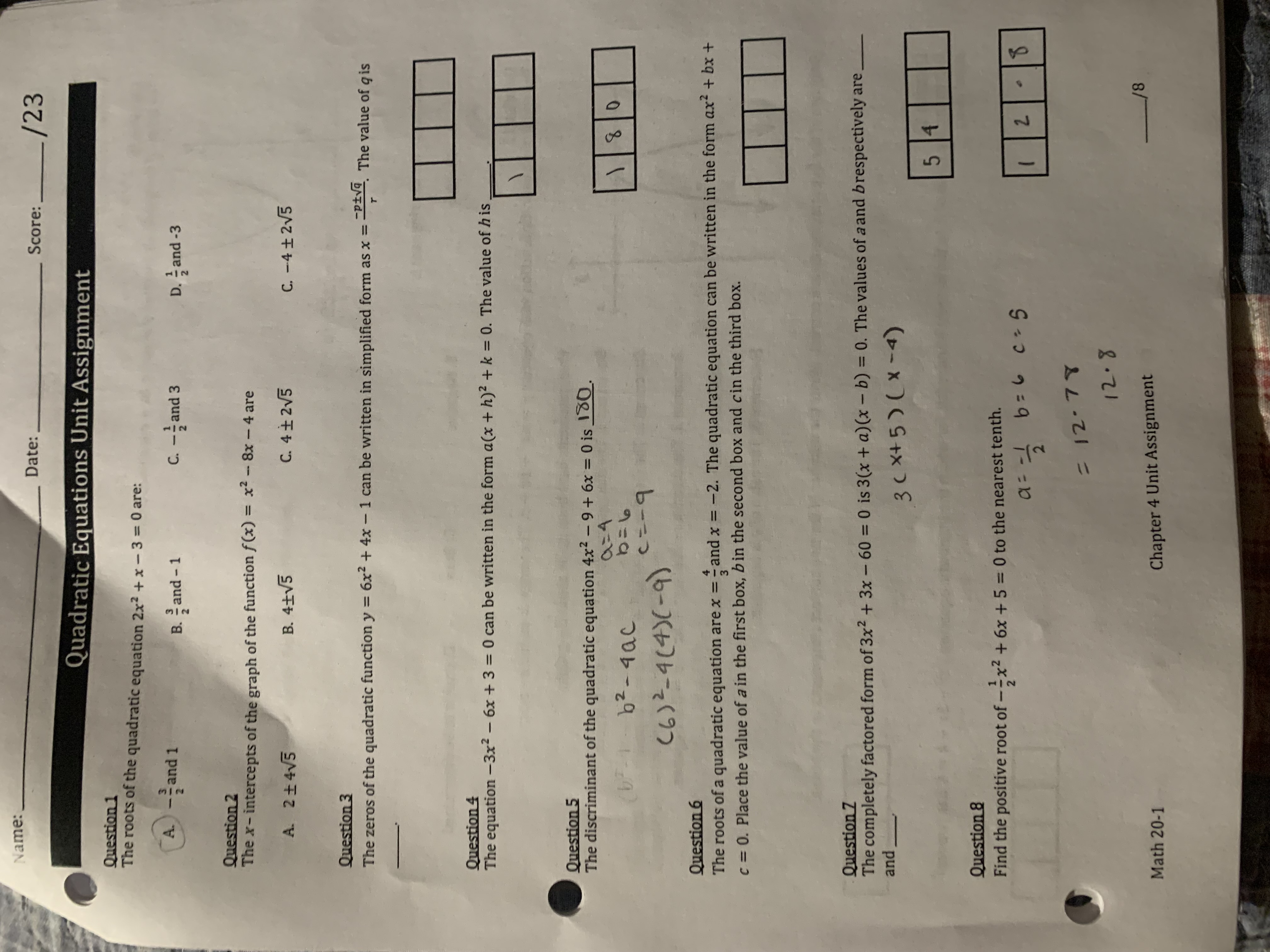 Can someone please help asap Name: Date: Score: