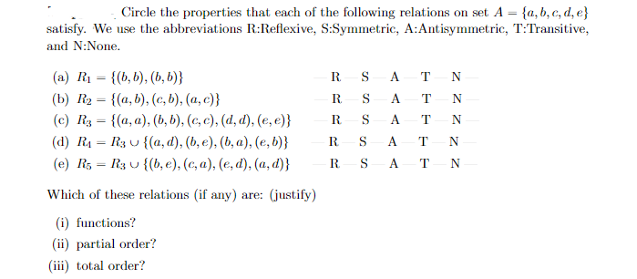 Help me in these discrete math questions - Circle