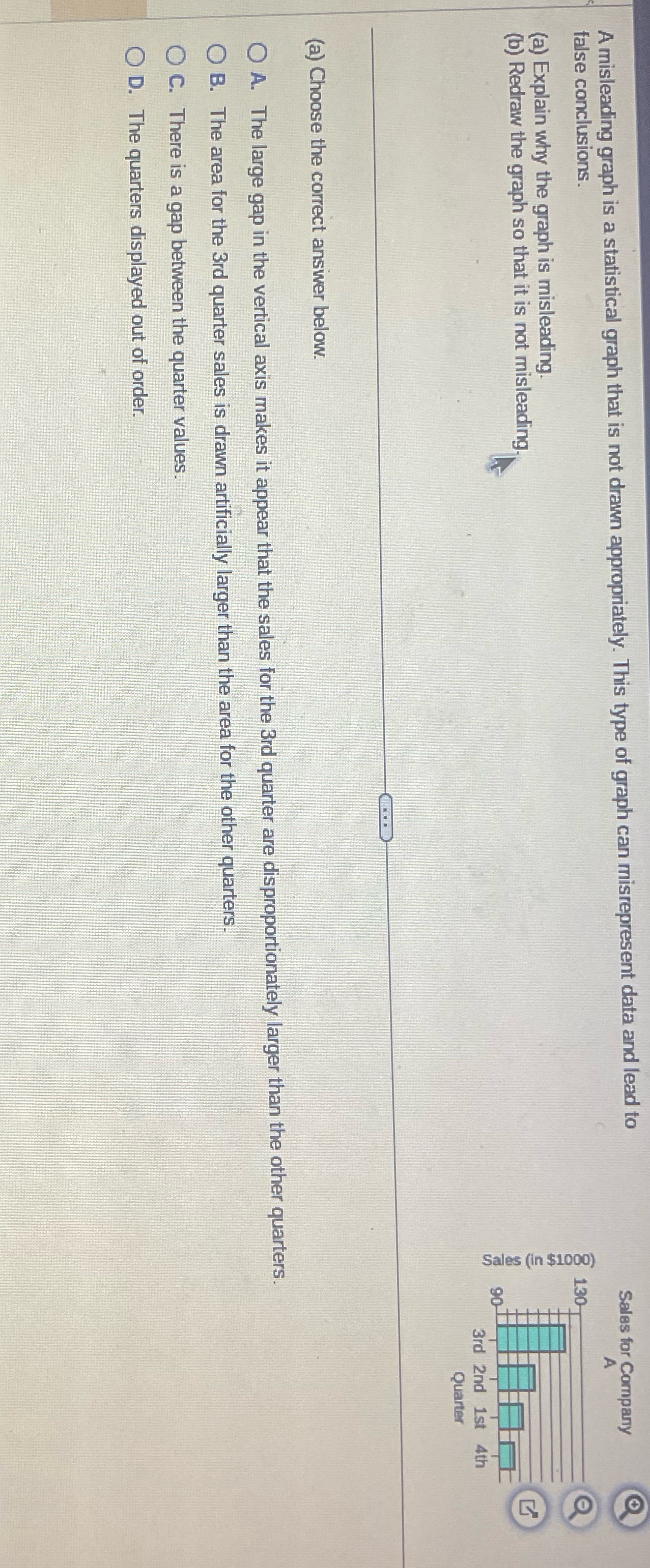 A misleading graph is a statistical graph that is