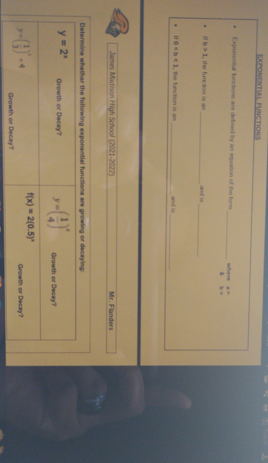 exponential function answer below EXPONENTIAL
