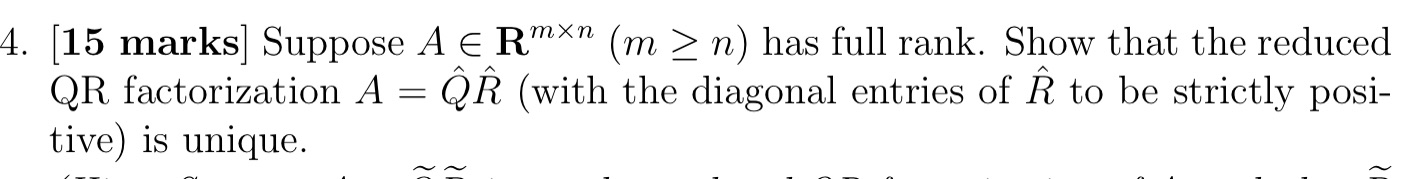 4 [15 marks] Suppose A E Rm style=