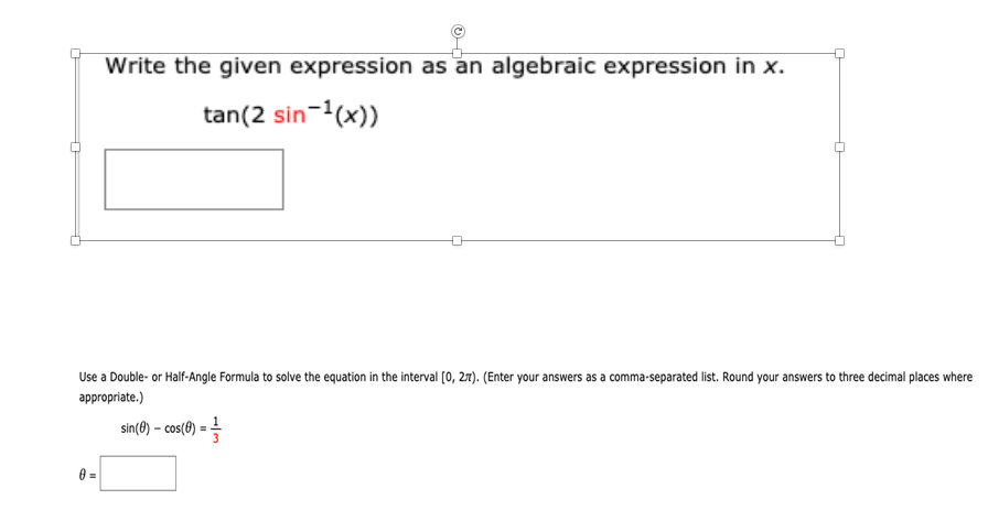Write the given expression as an algebraic