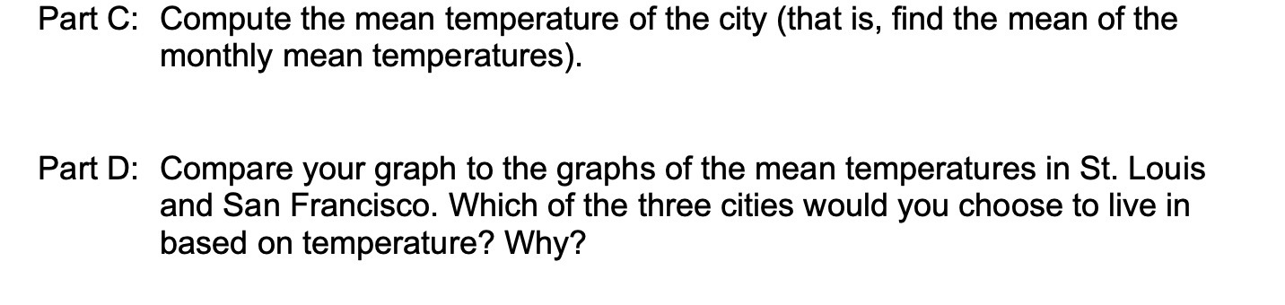 Part C: Compute the mean temperature of the city