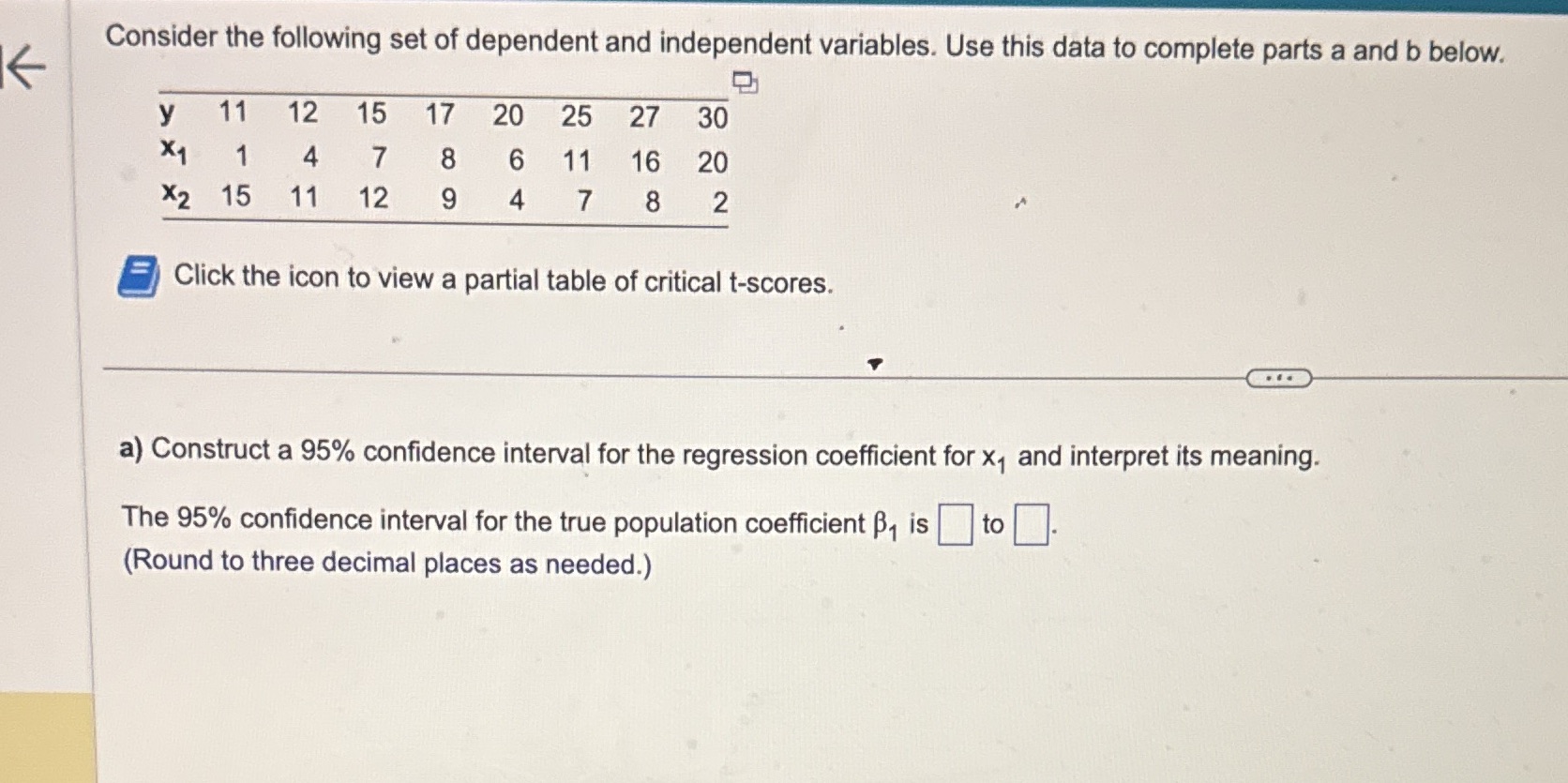 Consider the following set of dependent and