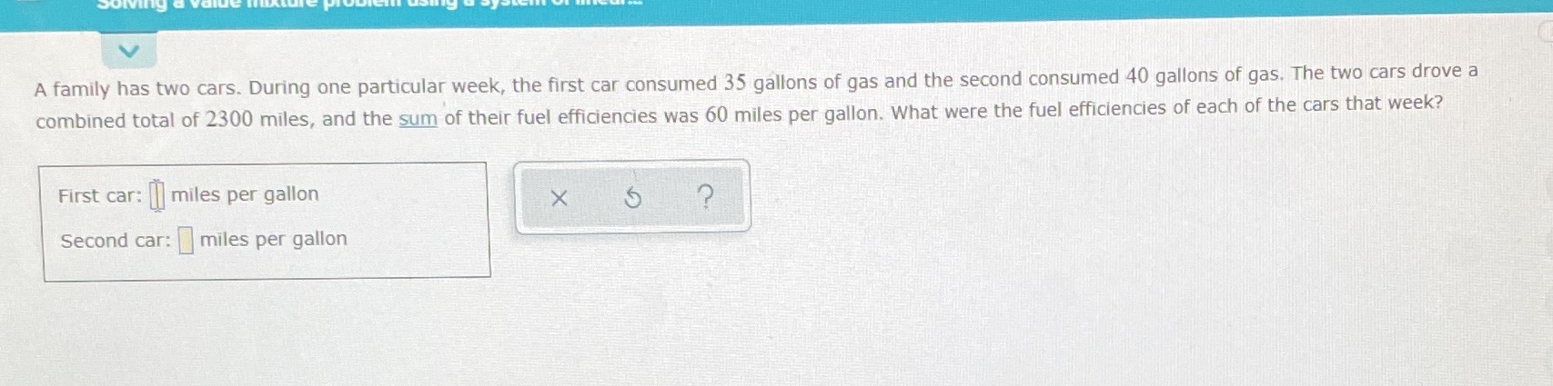 A family has two cars. During one particular