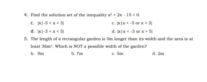 Post-test: Directions: Choose the letter of the