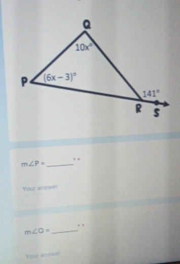 use the exterior angle theorem to find the