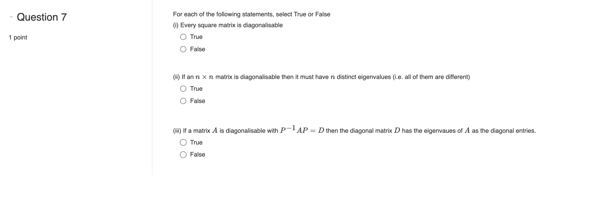 Please answer Question 1 4 '24 Suppose that a