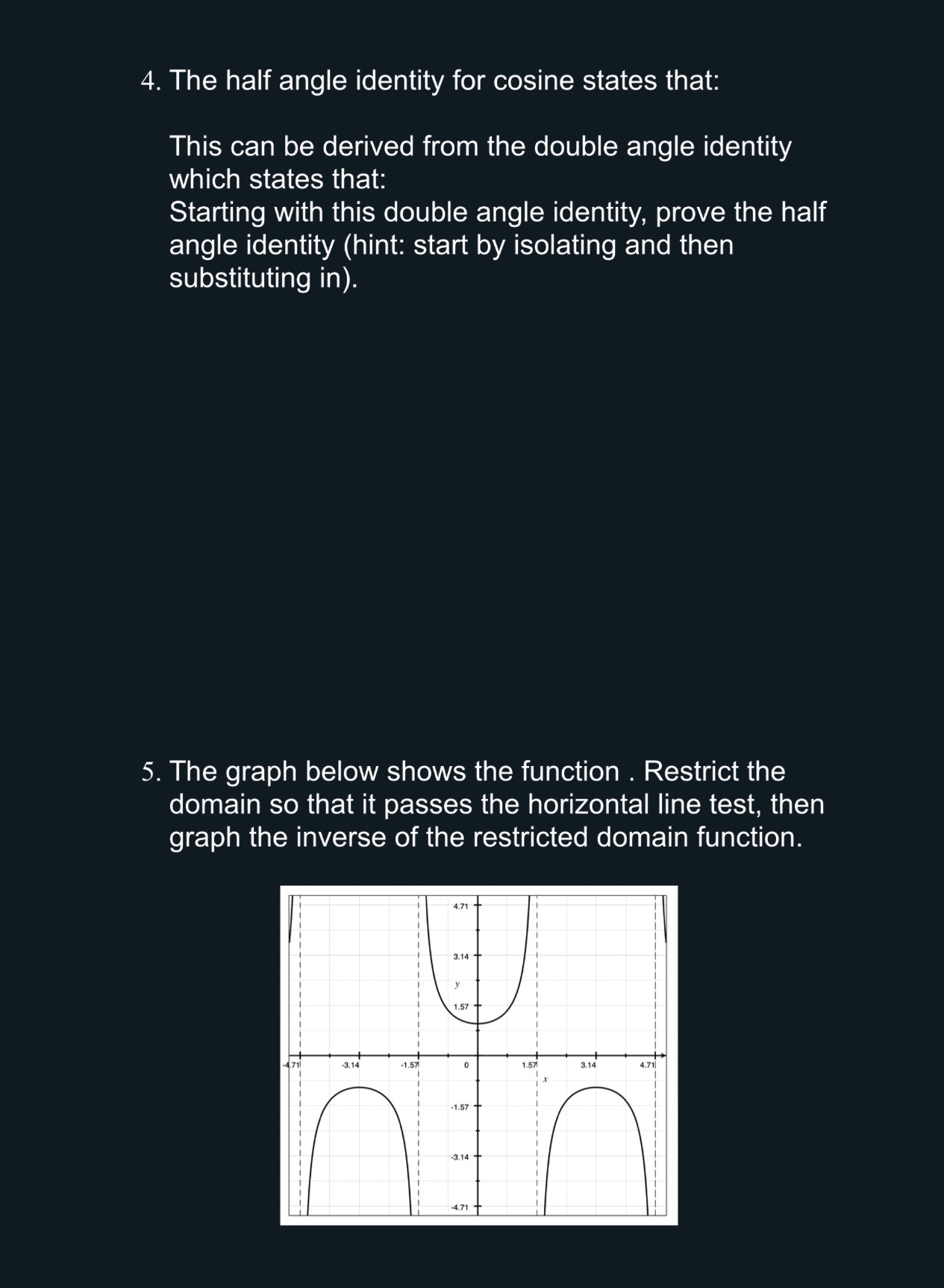 Can someone help me solve this? . The half angle