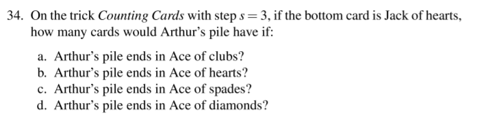 34. On the trick Counting Cards with step s = 3,