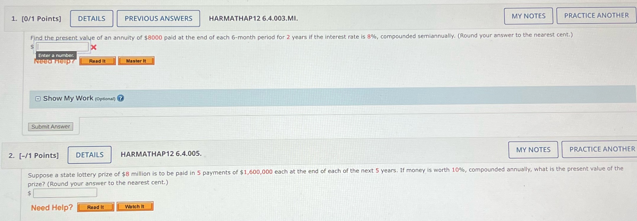 Need help on these 2 questions please 1. [0/1