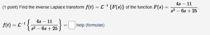 Thank you! 48 - 11 (1 point) Find the inverse