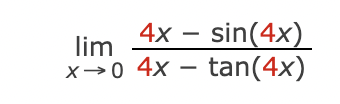 4x - sin(4X lim X - style=