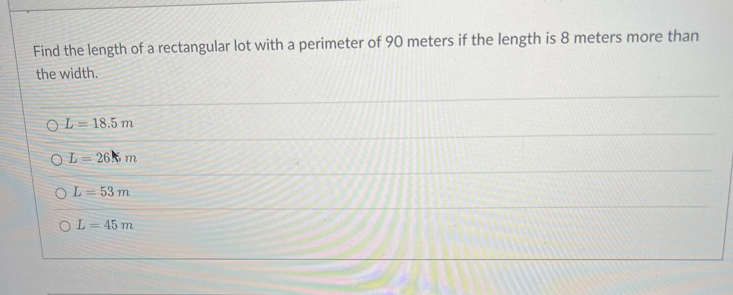 Find the length of a rectangular lot with a