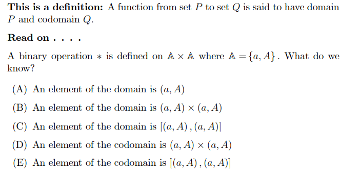 This is a definition: A function from set P to