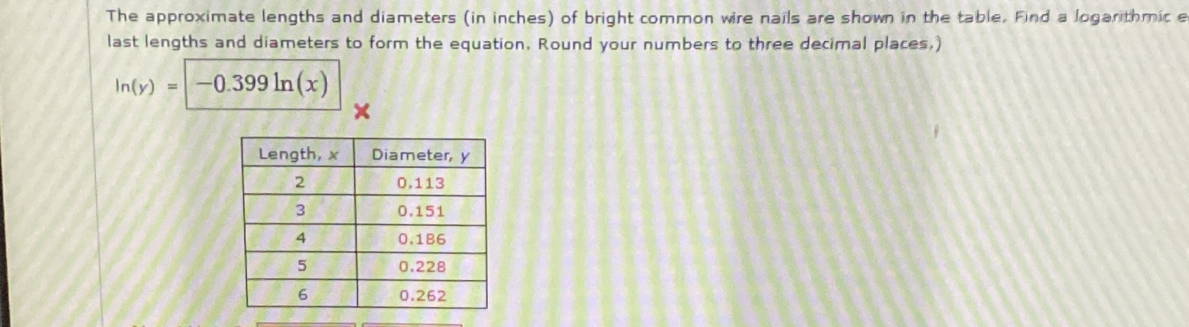 Help me with the x (wrong answer.)Find a