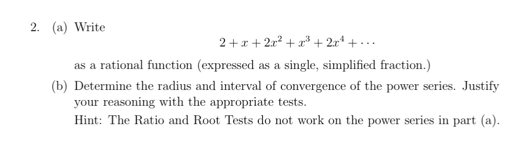 2. (a) Write 2+ +22+ 2+ 250 +--- as a rational