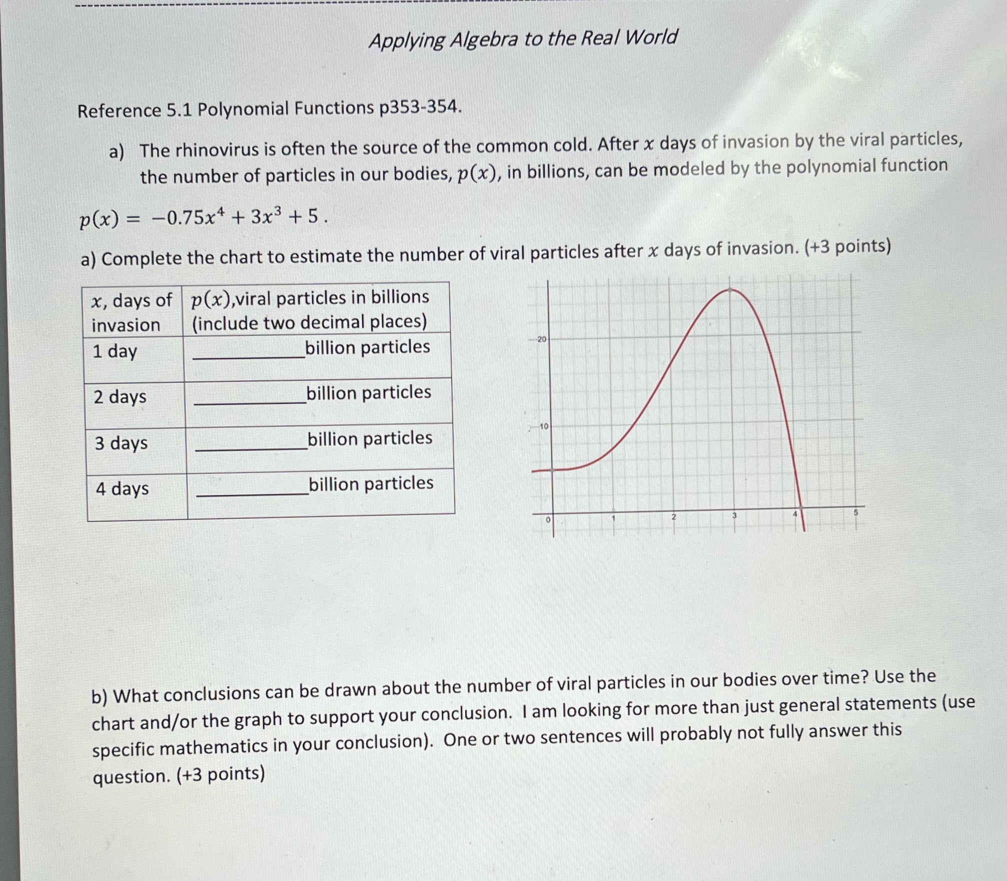 Help me solve part a and part b Applying Algebra