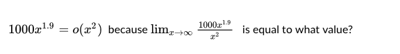 Discreet Math 1000x 3 = o(x-) because lim,-+co