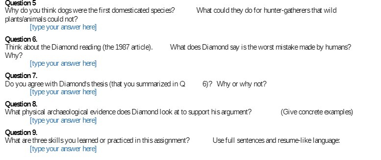 Question 5 Why do you think dogs were the first