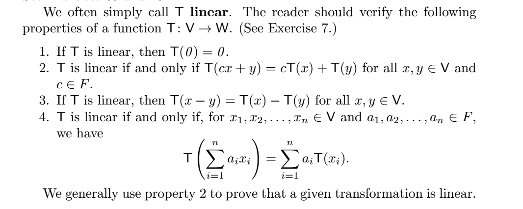 Prove properties 1, 2, 3, and 4. We often simply