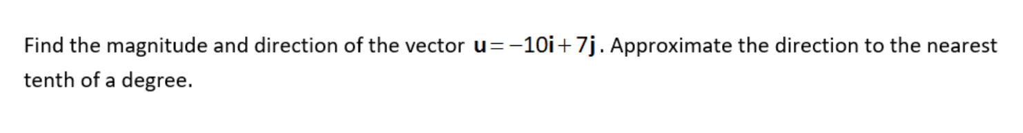 pre calc Find the magnitude and direction of the