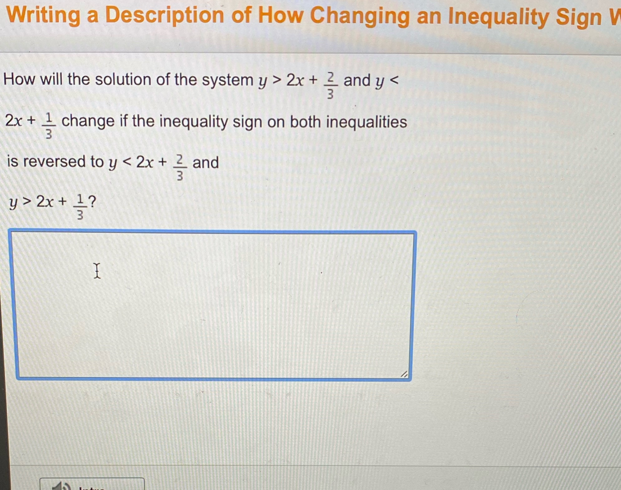 Writing a Description of How Changing an