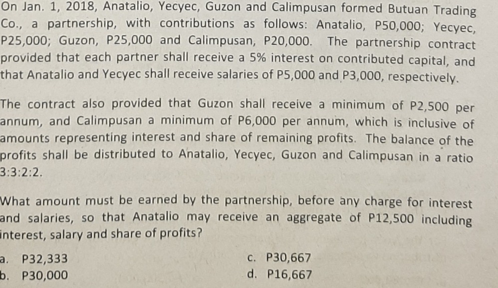 On Jan. 1, 2018, Anatalio, Yecyec, Guzon and