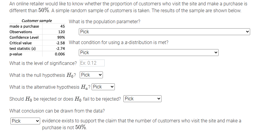 An online retailer would like to know whether the