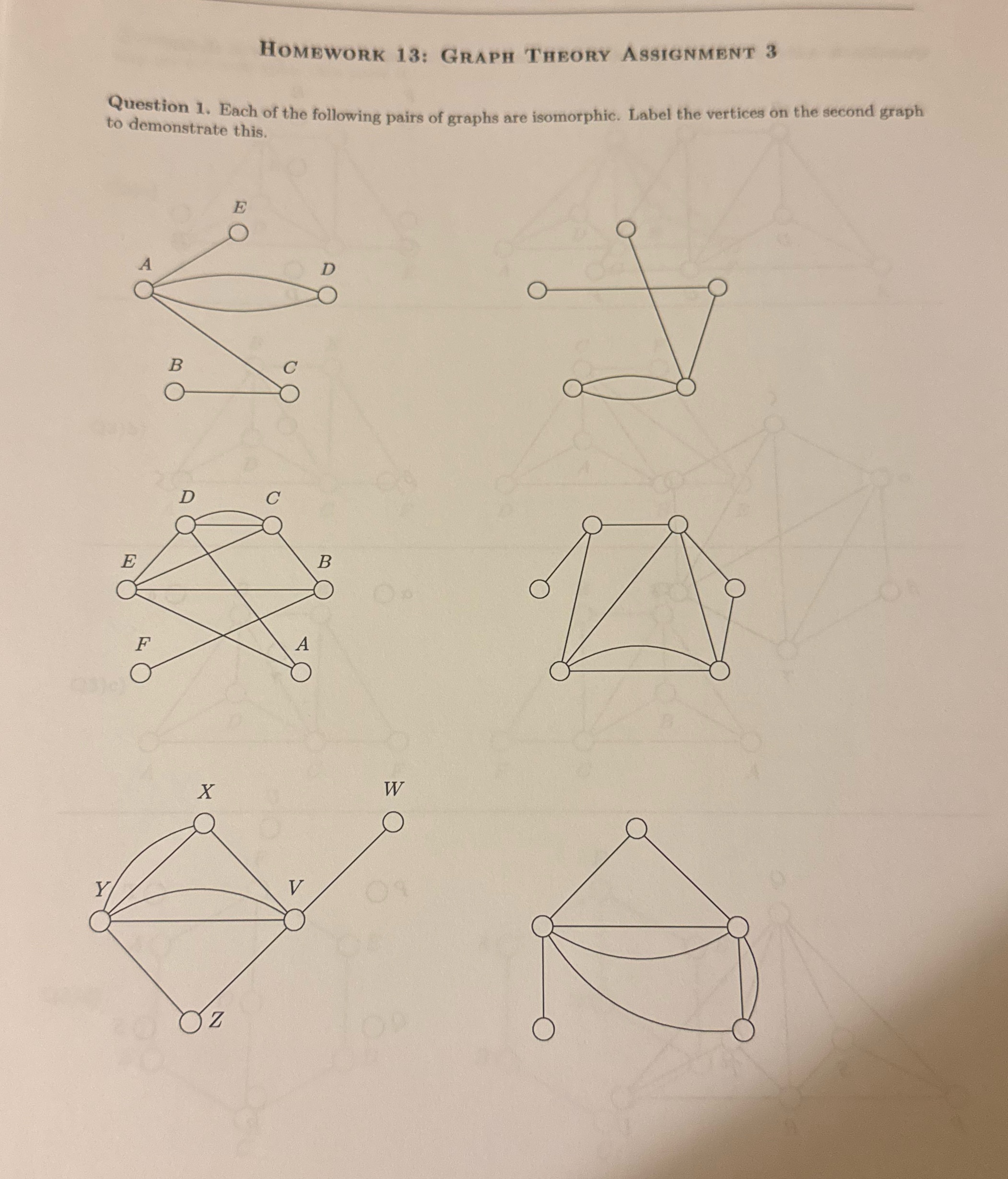 HOMEWORK 13: GRAPH THEORY ASSIGNMENT 3 to