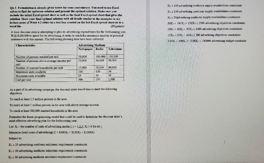 This is linear programming data modeling. I can