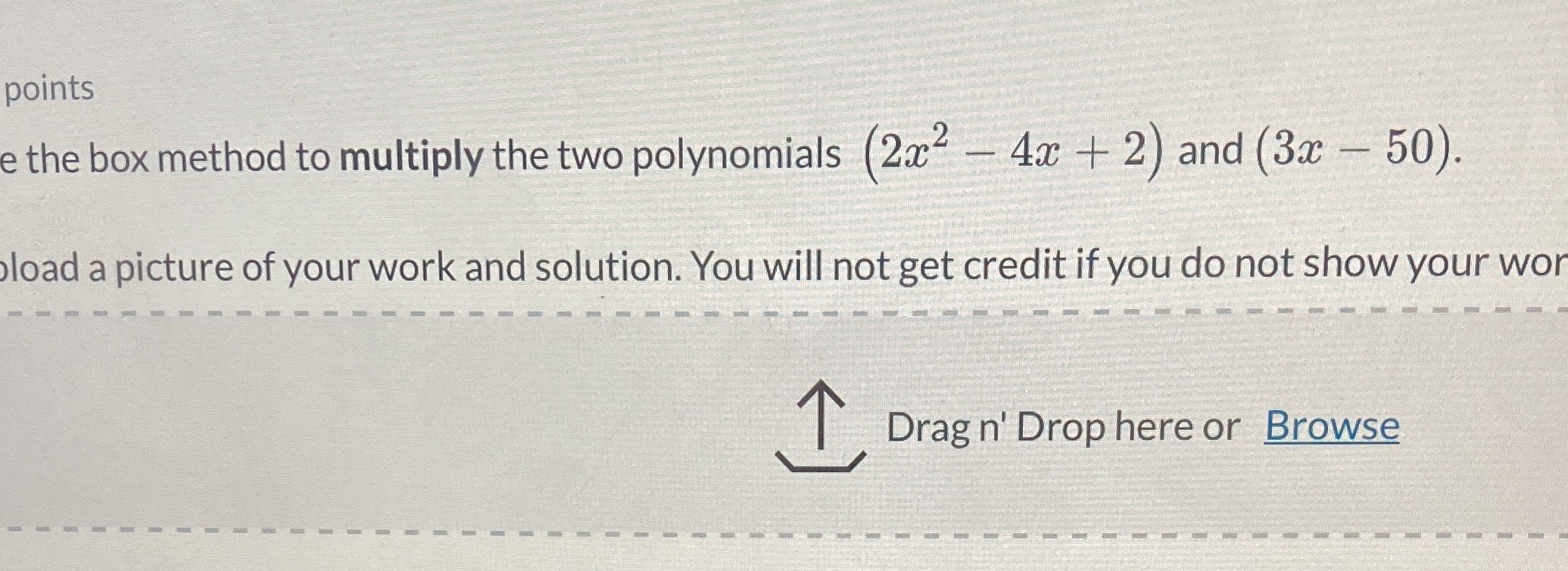 points e the box method to multiply the two