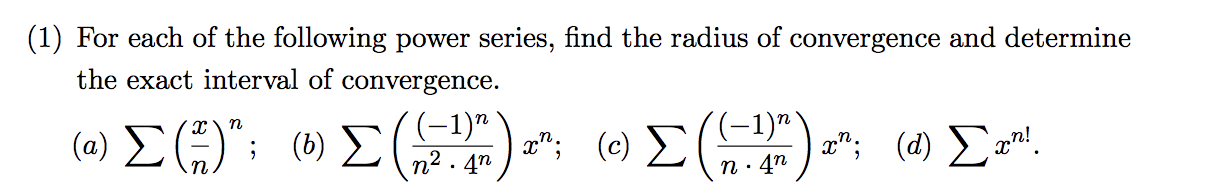.......... (1) For each of the following power