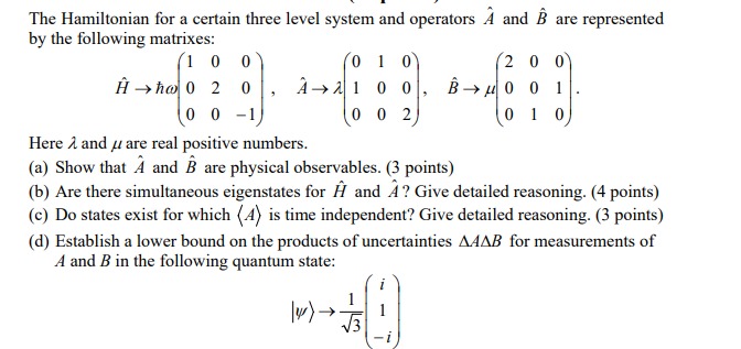 Step by step explanation please; The Hamiltonian