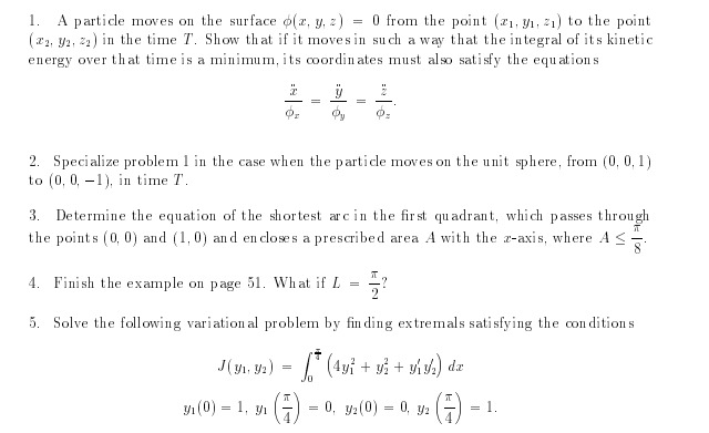 Higher dimensional problems; 1. Solve the problem
