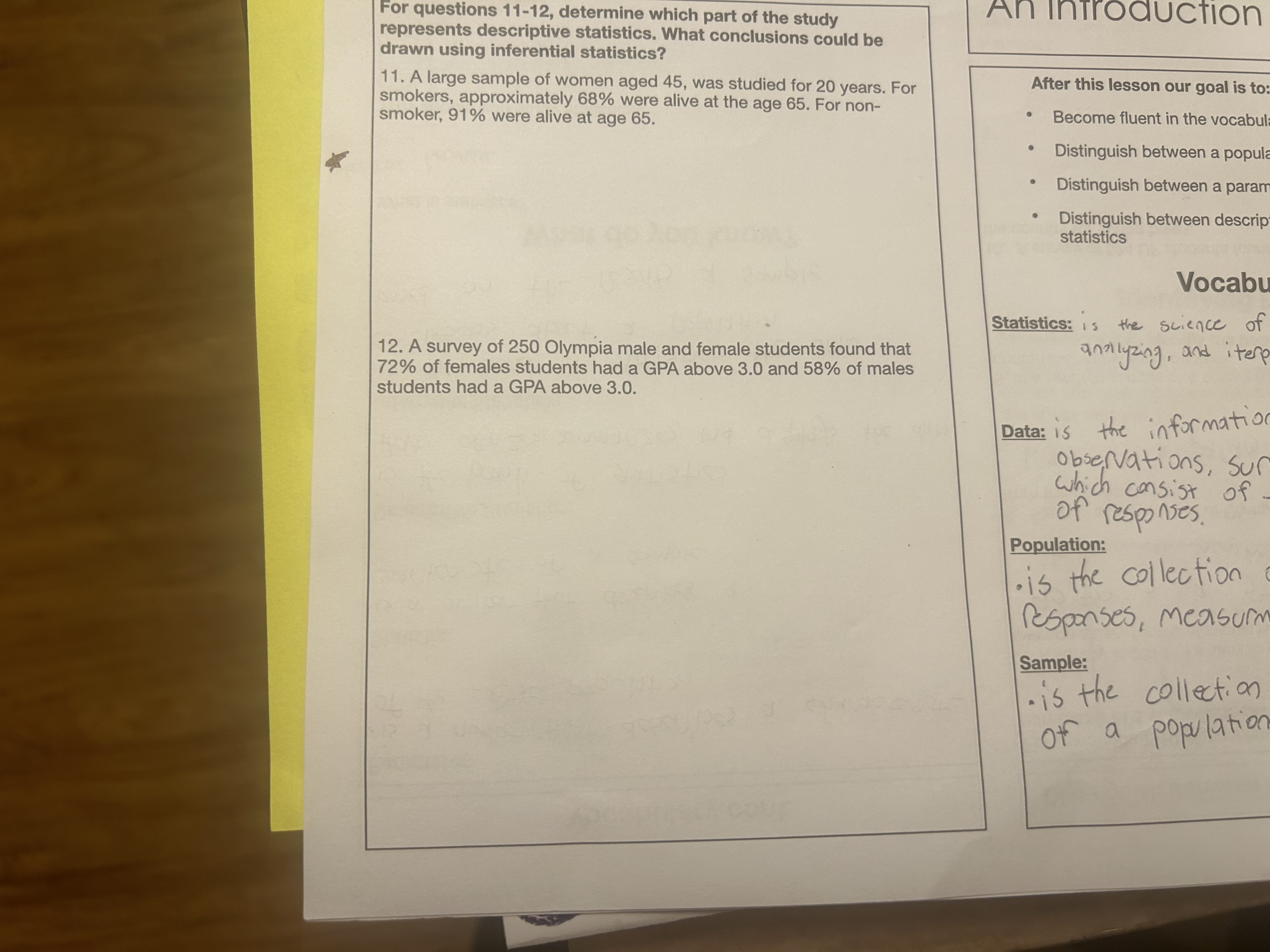 For questions 11-12, determine which part of the