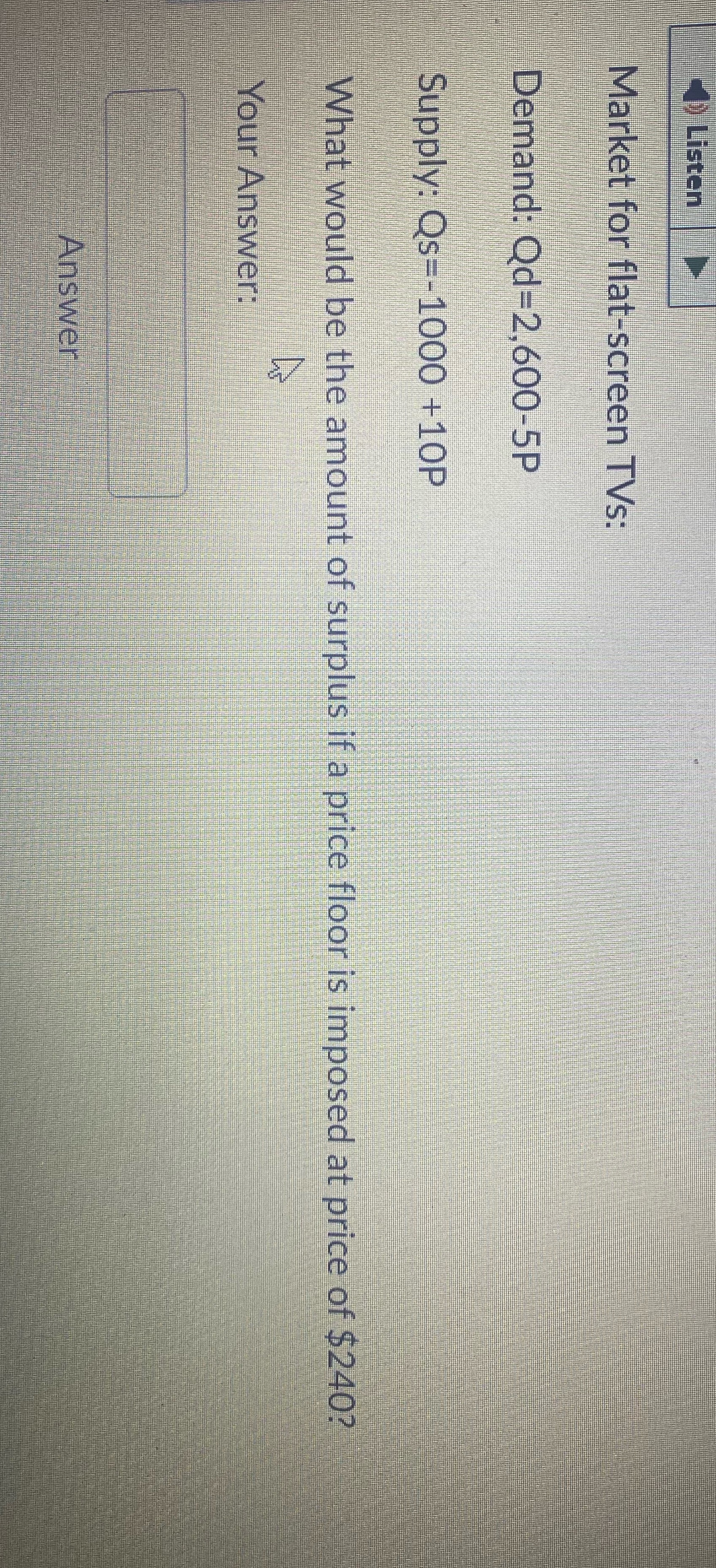 Help pleaseNeed answer asap!!! Listen Market for