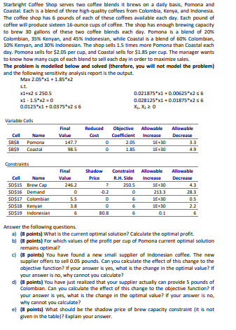 vcan you do the all parts below Starbright Coffee