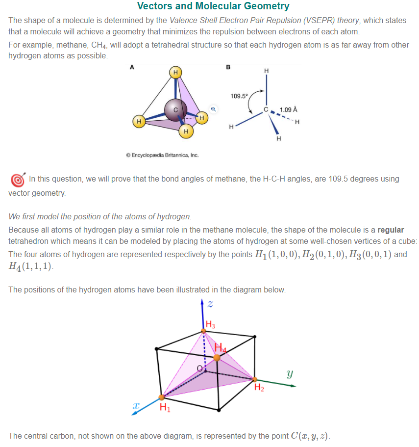 Vectors and Molecular Geometry The shape of a