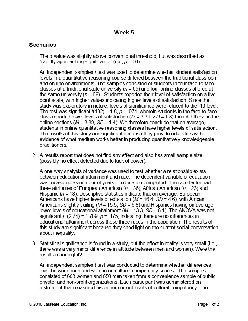 To prepare for this Assignment: Review the Week 5