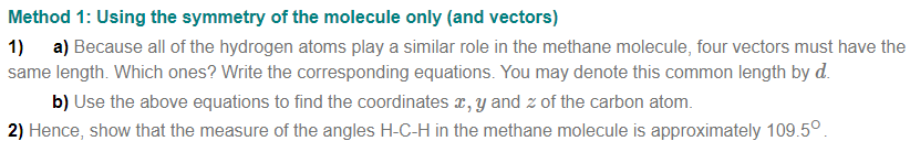 Vectors and Molecular Geometry The shape of a