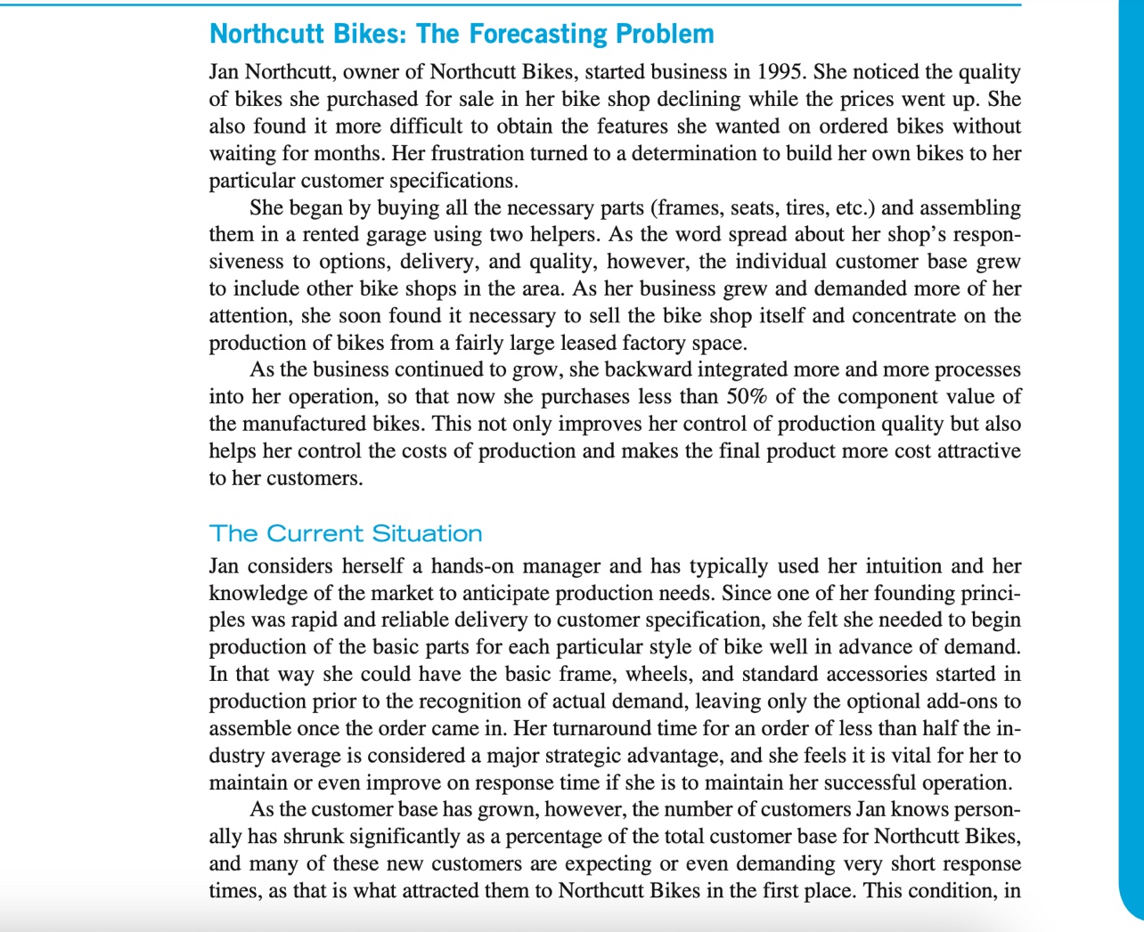 Northcutt Bikes: The Forecasting Problem Jan