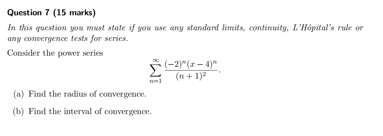 Question 7 (15 marks) In this question you must