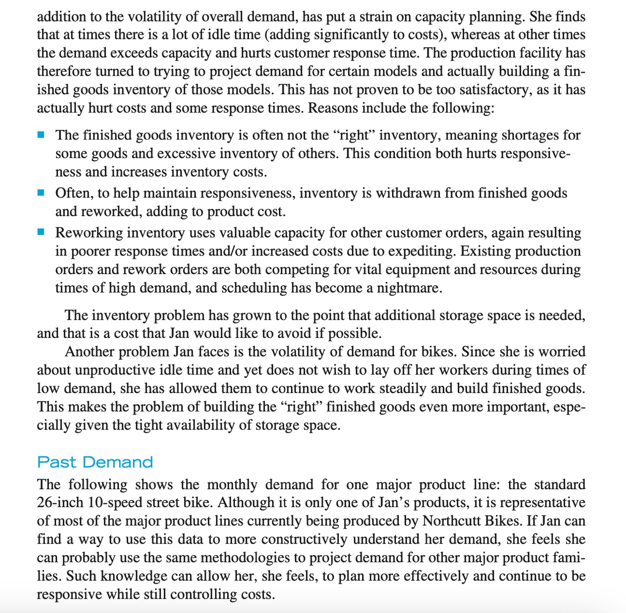 Northcutt Bikes: The Forecasting Problem Jan